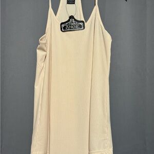 Angie Cream Ribbed Tank Top